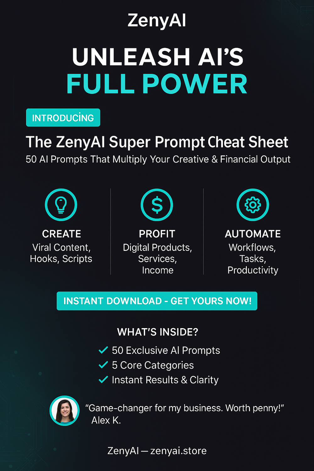 ZenvyAI  Cheat Sheet